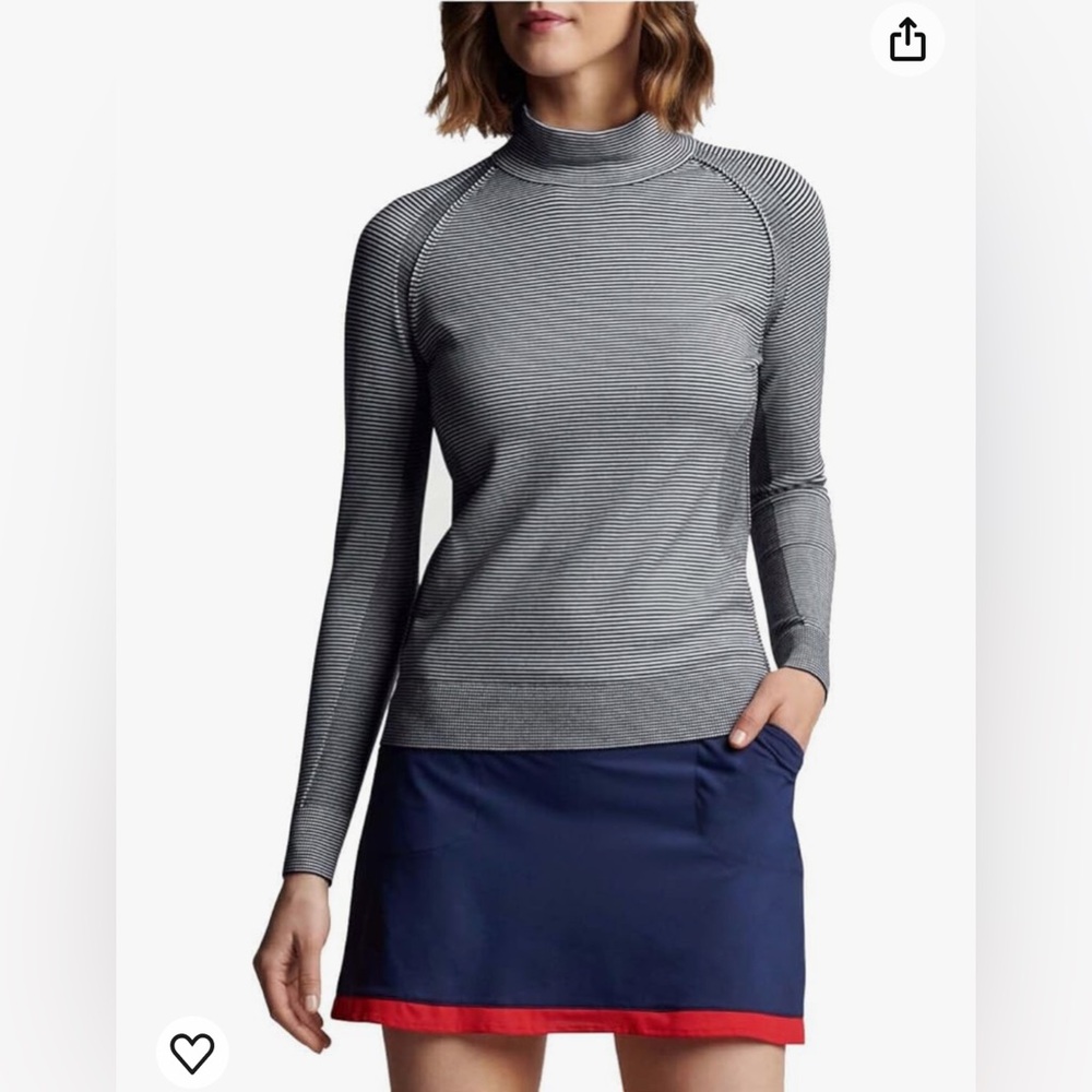 PETER MILLAR Women's Hepburn Stripe Sport Turtleneck Sweater
